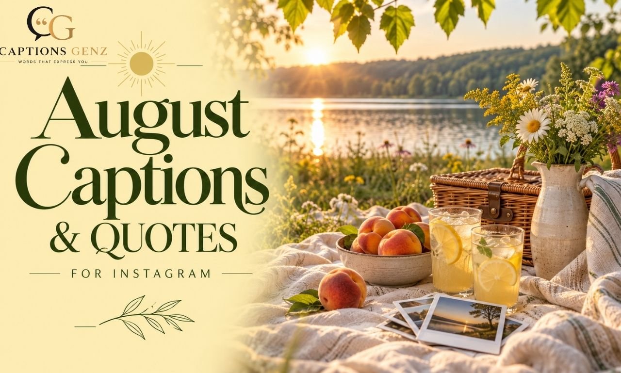 August Captions and Quotes